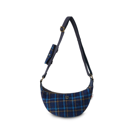 THE LUNA BAG : NAVY TARTAN