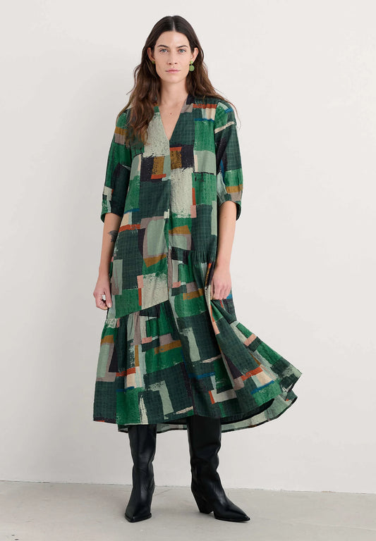 WINDBLOWN DRESS - AERIAL FIELD COPPICE
