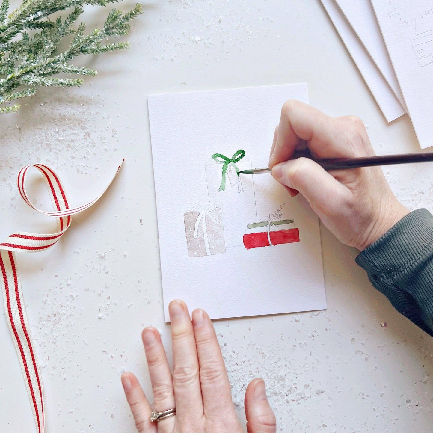 CHRISTMAS CHEER PAINTABLE NOTECARDS SET