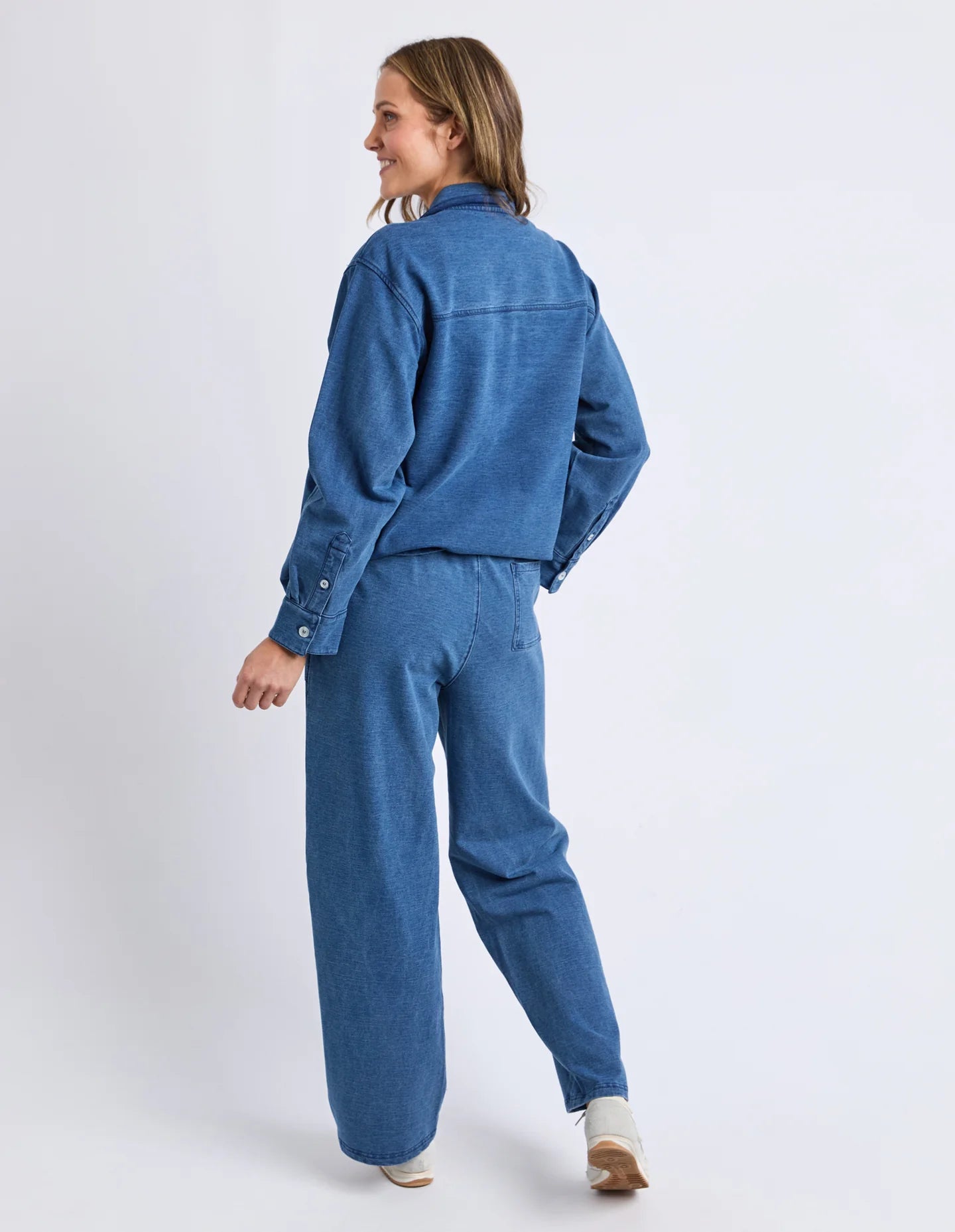 VALERIE TRACKPANT - BLUE DENIM LOOK