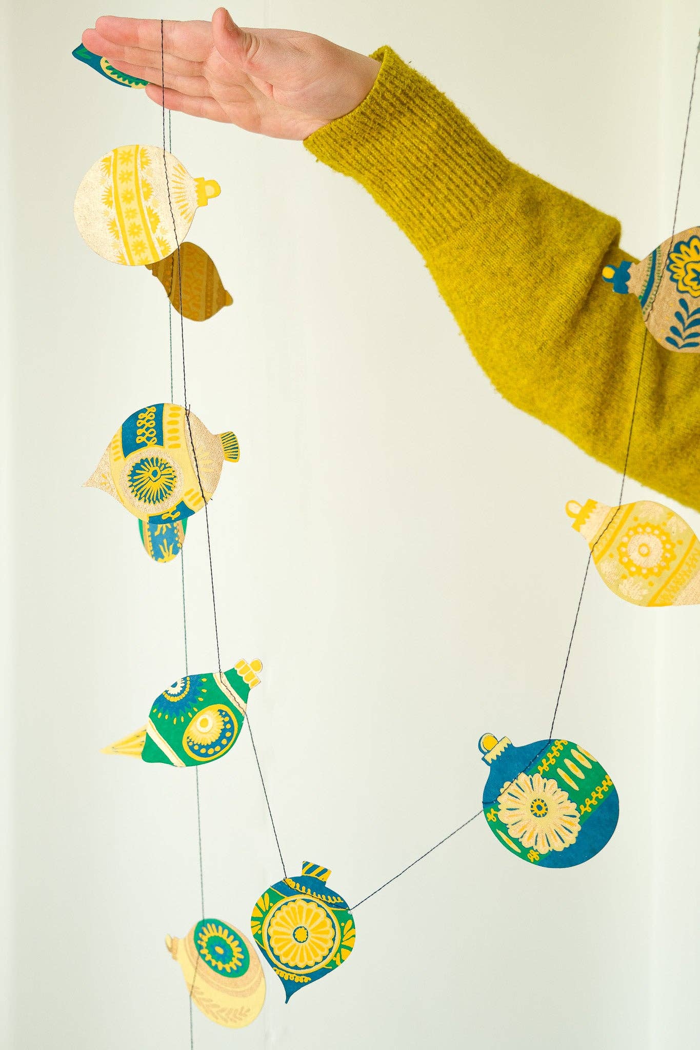Christmas Ornaments Sewn Garland