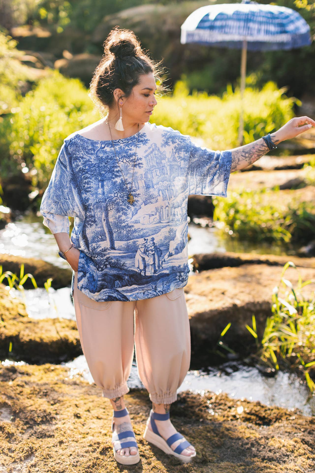 LET THE LIGHT IN BAMBOO LUX TEE TUNIC SHIRT