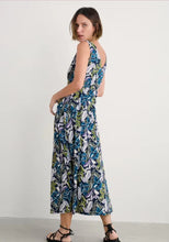Load image into Gallery viewer, POLMANTER DRESS - LINEAR LEAVES MARITIME