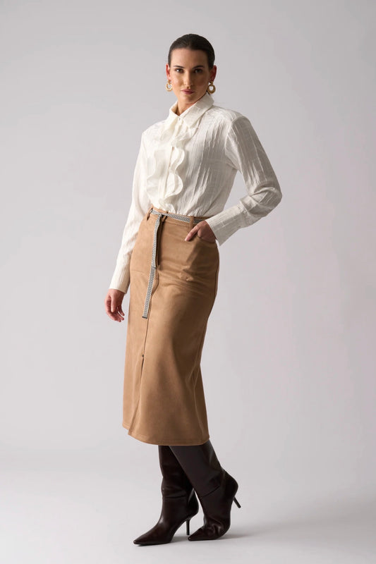 SUEDE DREAMS SKIRT - TUSCAN TAN