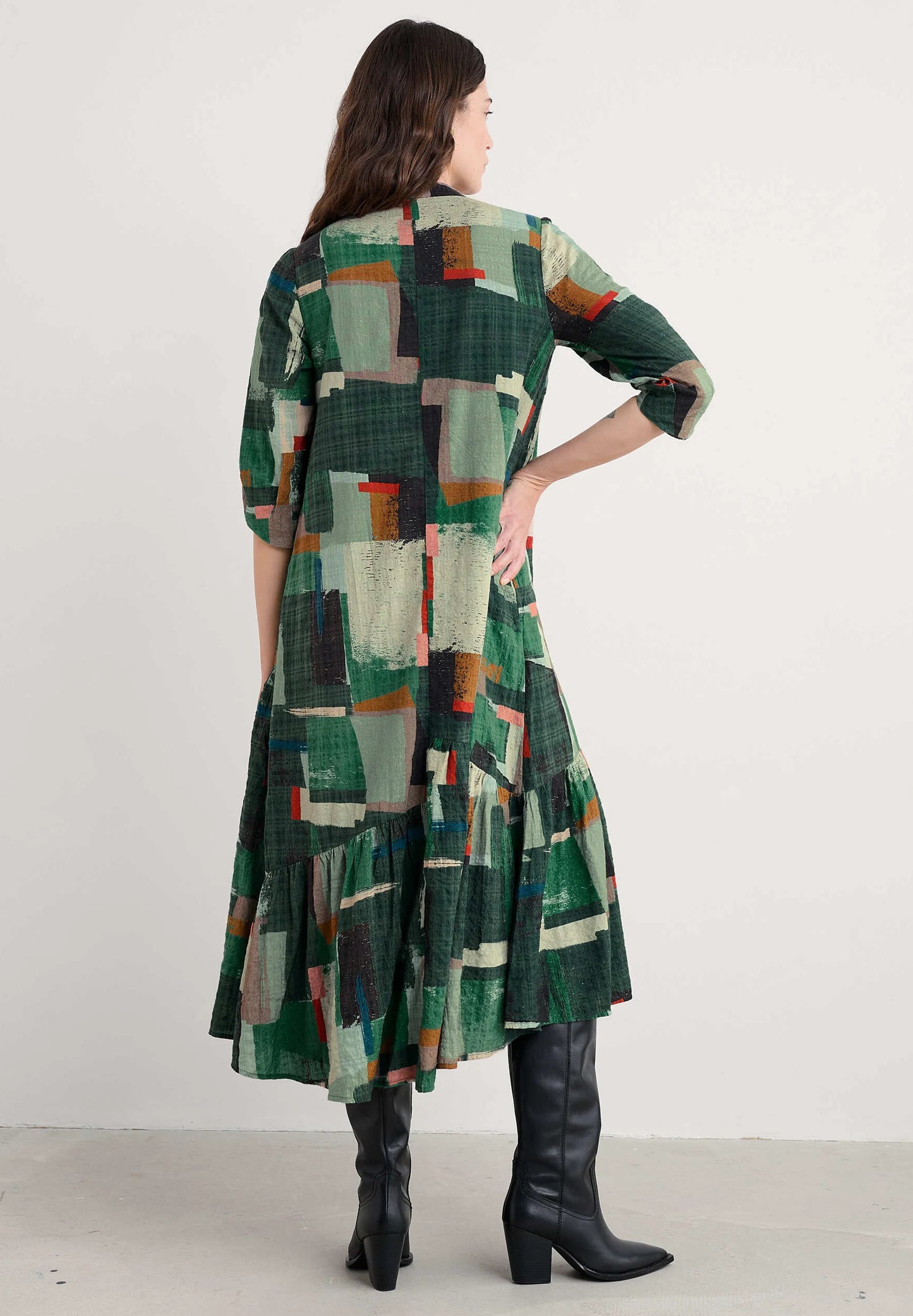 WINDBLOWN DRESS - AERIAL FIELD COPPICE