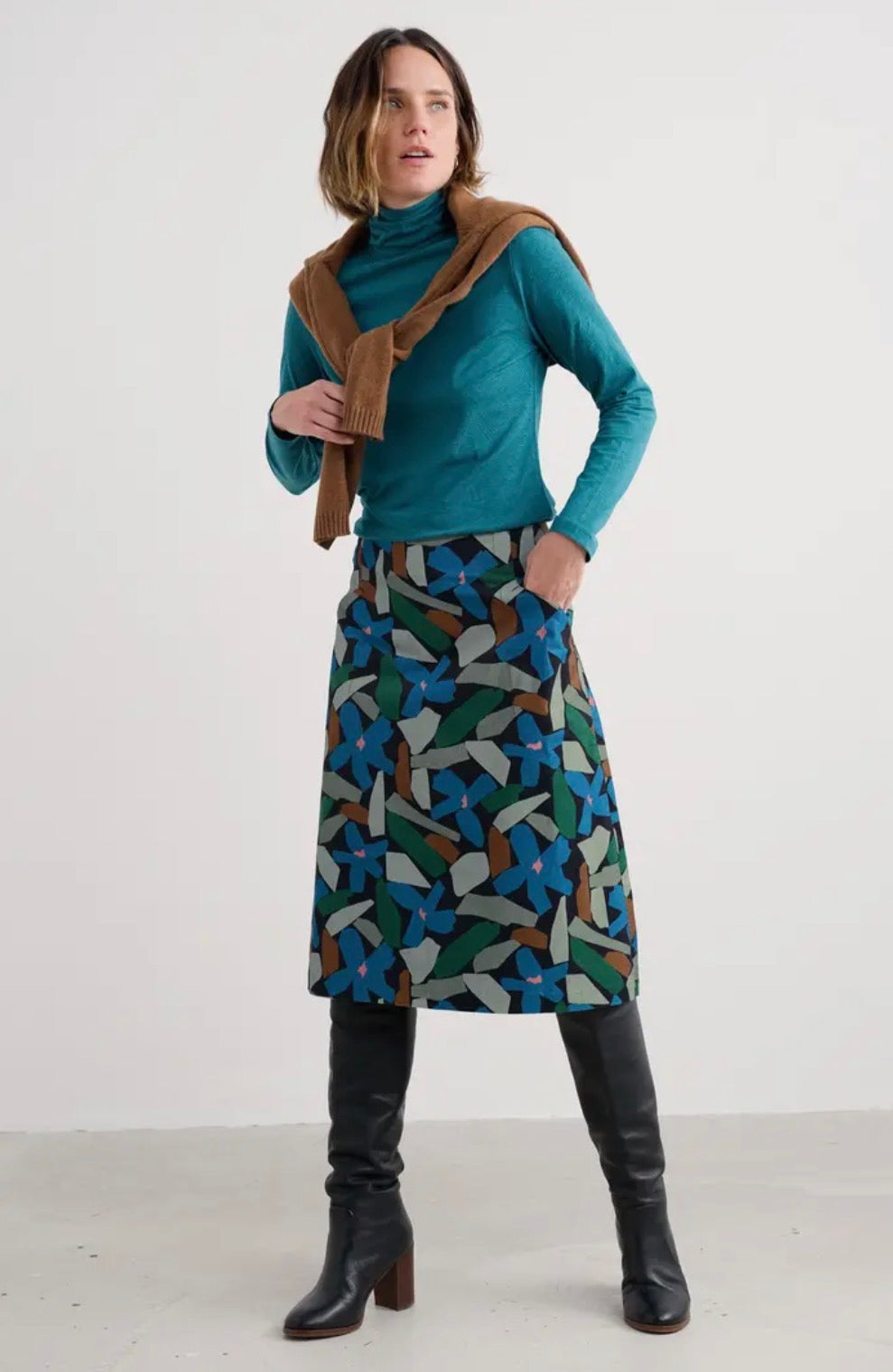 FOREST VIEW SKIRT - ZENNOR FLOWER ONYX