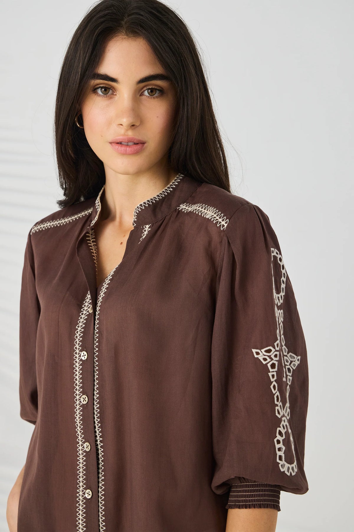 CHLOE SHIRT - COCOA