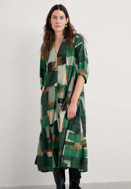 WINDBLOWN DRESS - AERIAL FIELD COPPICE