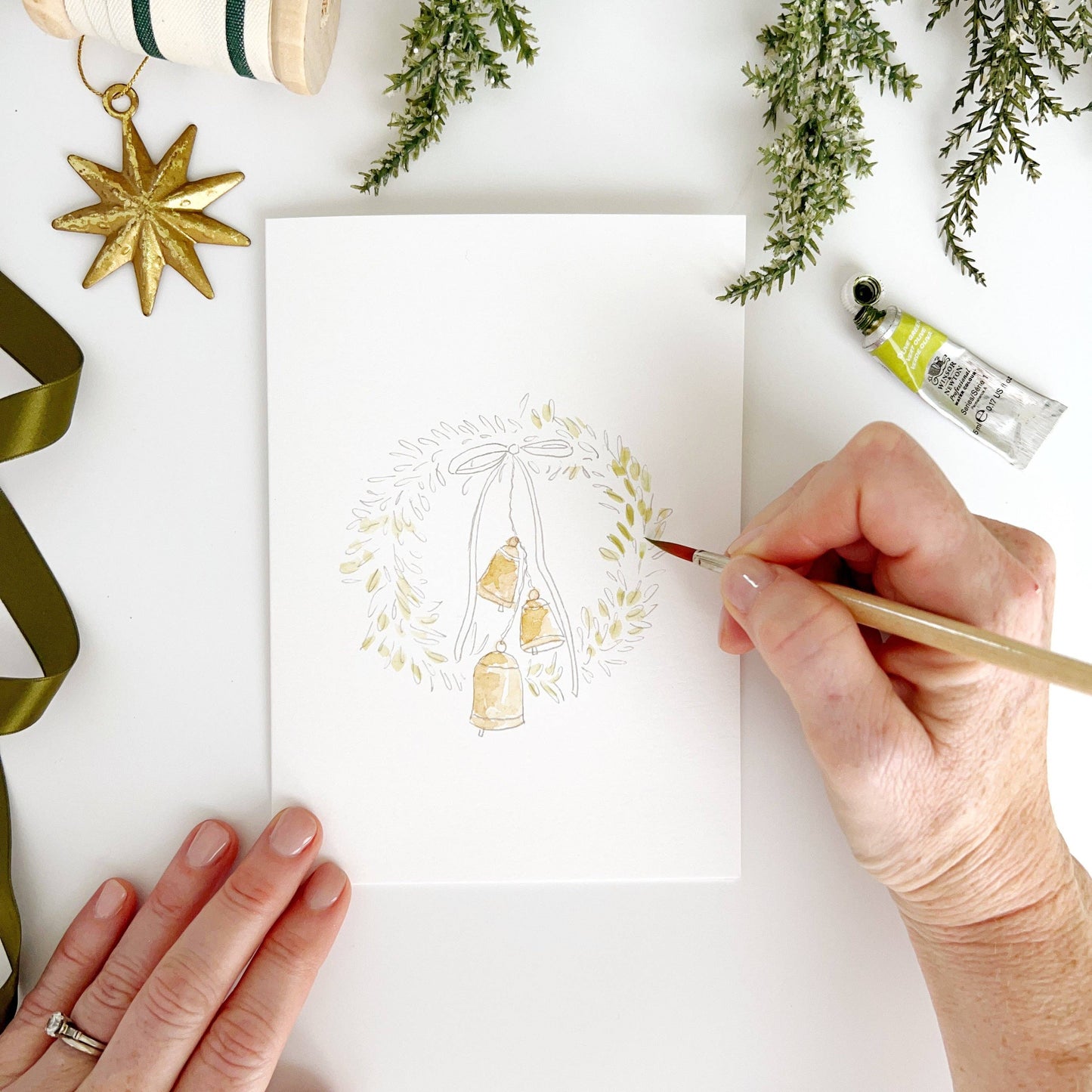 WREATHS PAINTABLE NOTECARDS