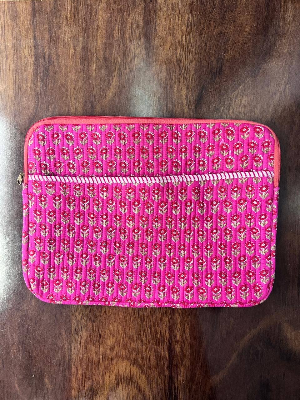 QUILTED COTTON LAPTOP BAG