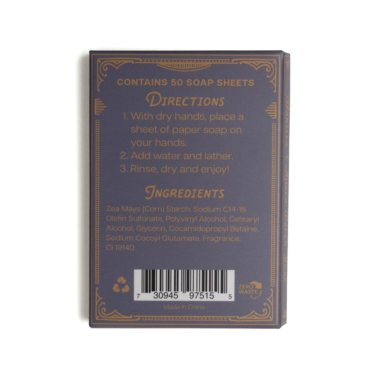 PAPER SOAP - VANILLA + AMBER