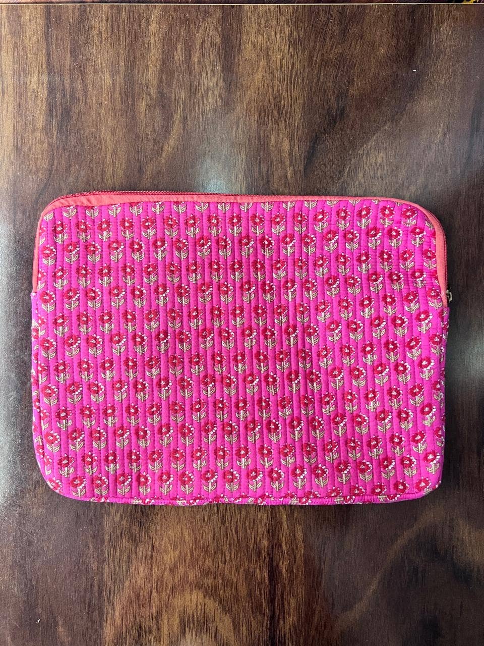 QUILTED COTTON LAPTOP BAG