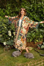 Load image into Gallery viewer, LONG DUSTER ROBE - STAY GOLD FLORAL w/ Rabbit &amp; Bees