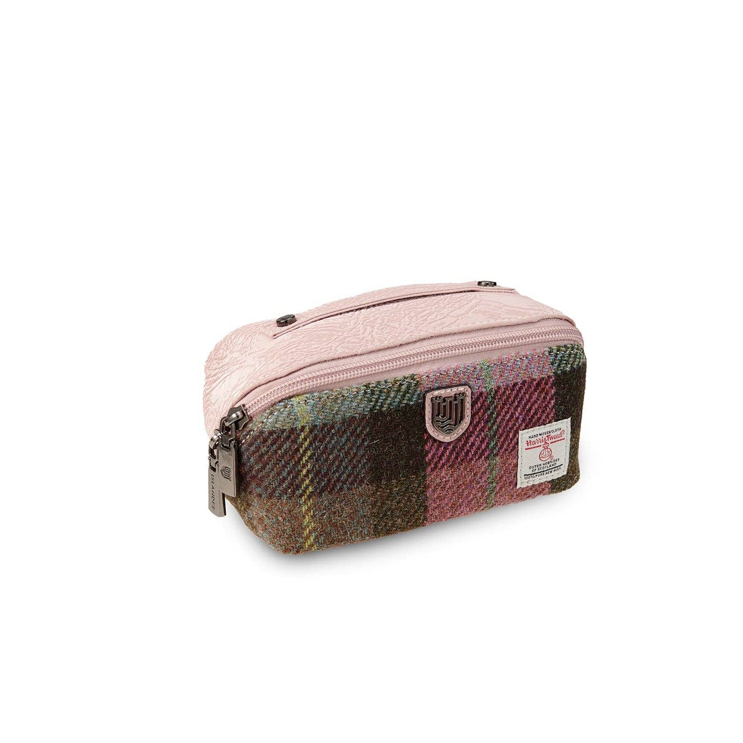 MINI WASH BAG - PINK GREEN TARTAN