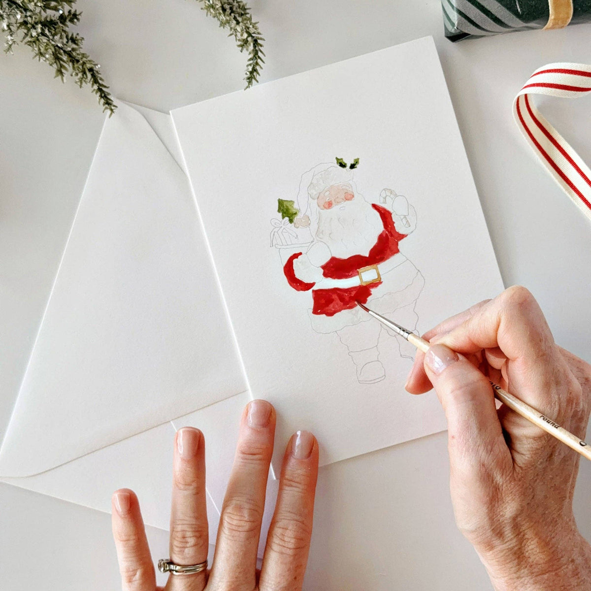 CLASSIC CHRISTMAS PAINTABLE NOTECARDS