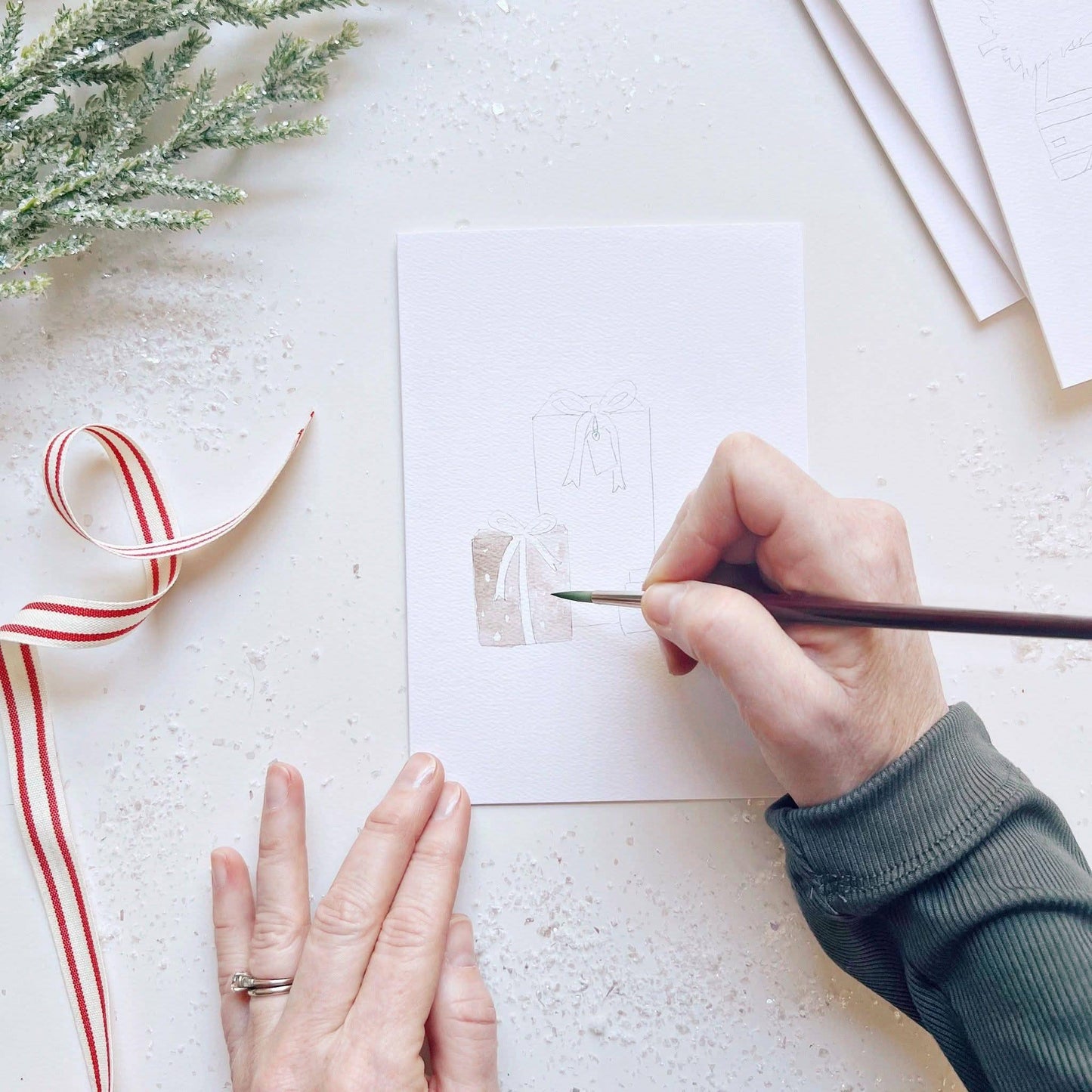 CHRISTMAS CHEER PAINTABLE NOTECARDS SET