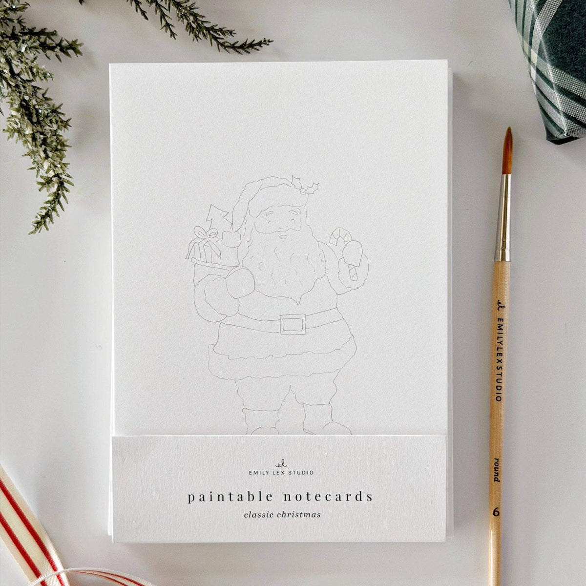 CLASSIC CHRISTMAS PAINTABLE NOTECARDS