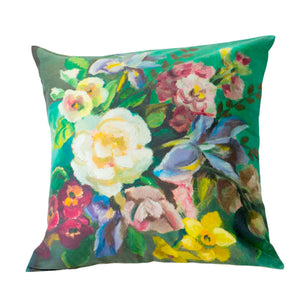 PAINTED FLOWERS CUSHION