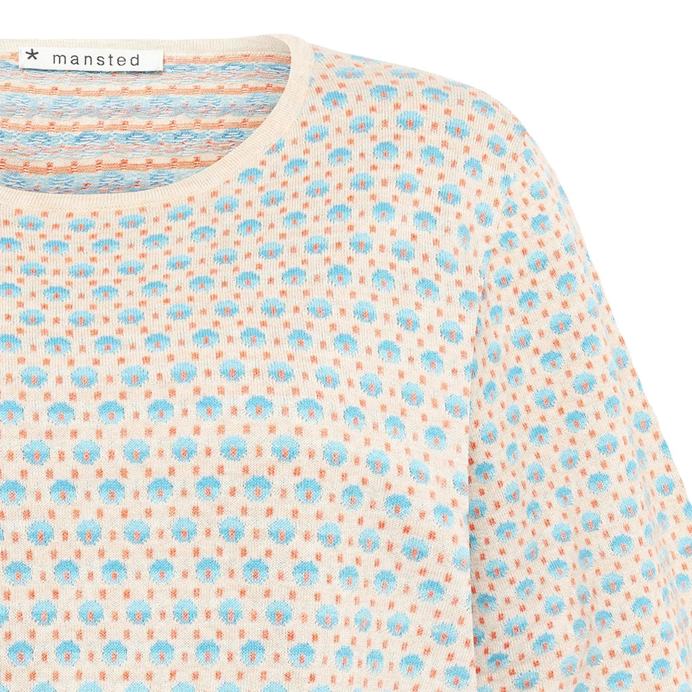 POMME ECO DASHED DOTS TEE - LIGHT AQUA