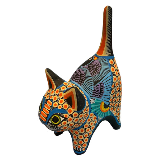 MEXICAN HAND PAINTED CAT - TAIL UP