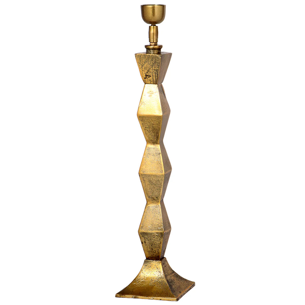 Multi Diamond Lamp Base - Raw Antique Gold