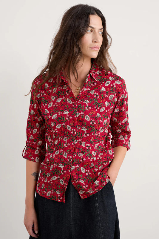 LARISSA SHIRT - WINTER WILDFLOWER CARMINE