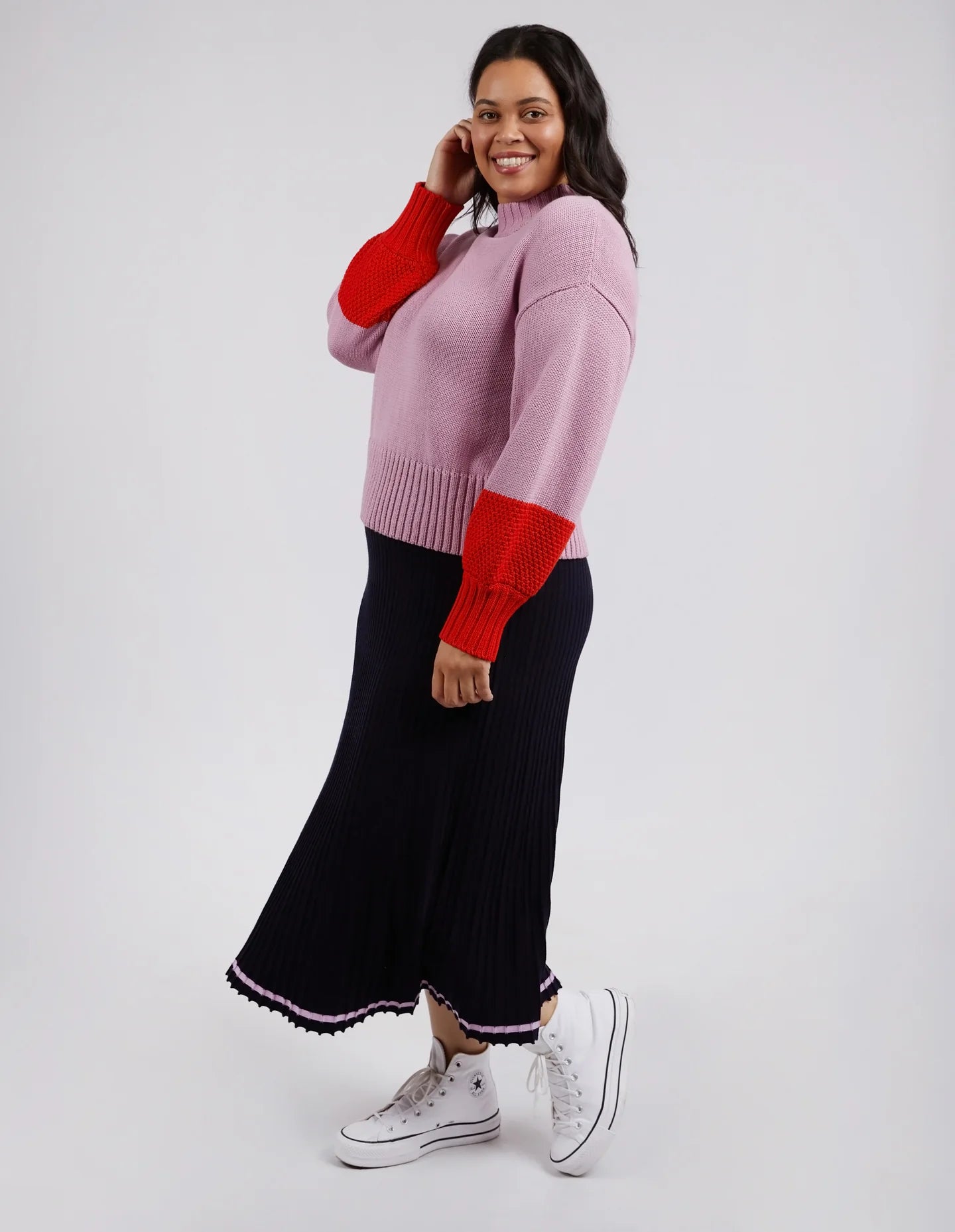 LOUIE MOCK NECK - PEONY PINK & TANGELLO
