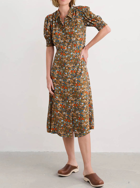 BRIDGET DRESS - STILL LIFE BASKET