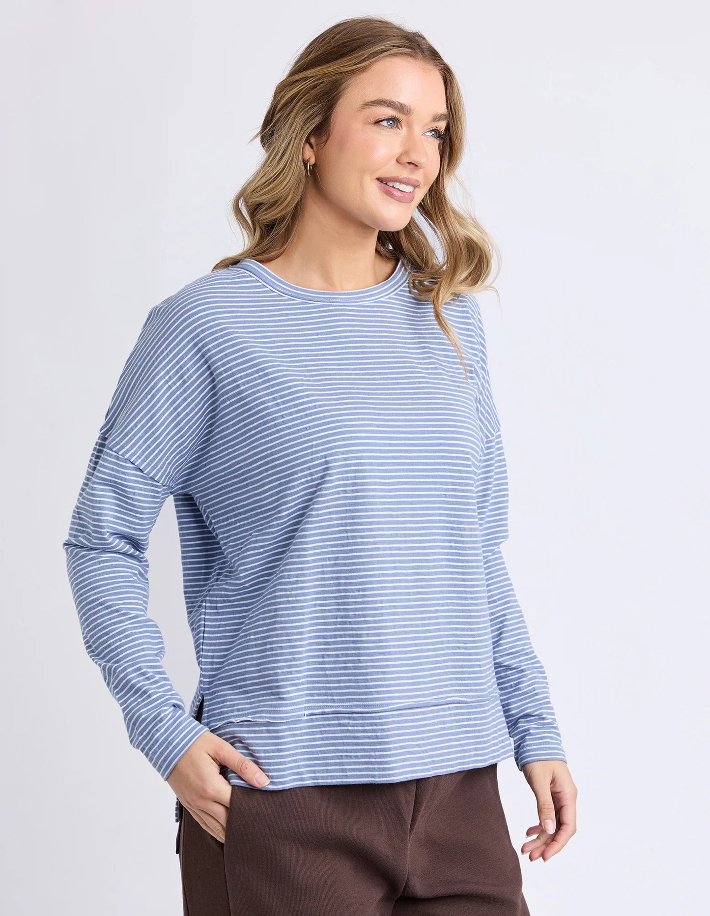 EDDIE STRIPE TOP - COUNTRY BLUE