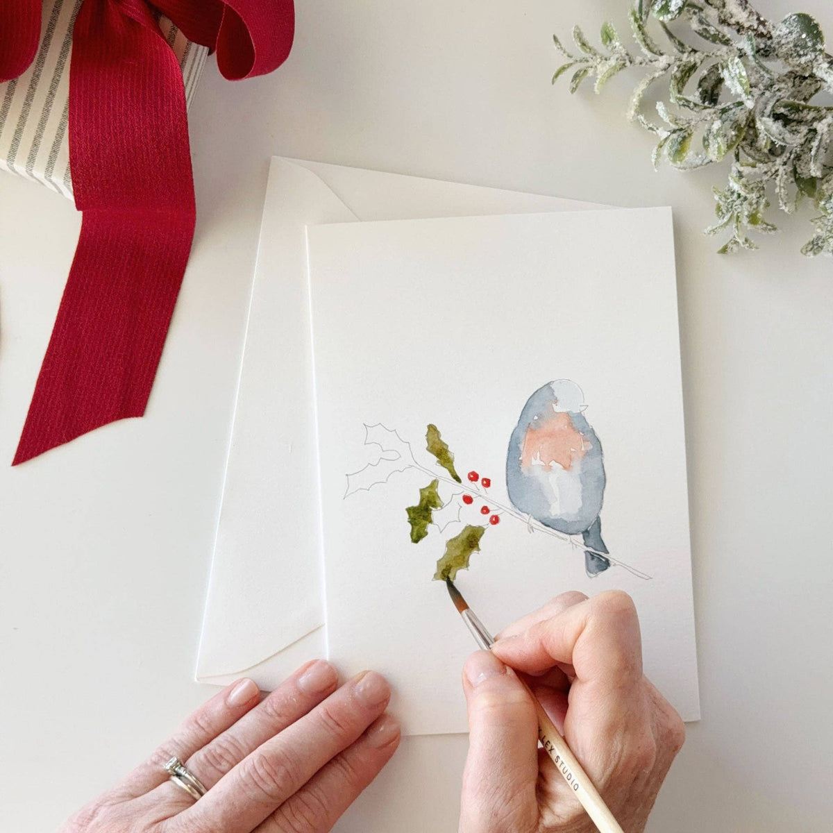 FESTIVE FRIENDS PAINTABLE NOTECARDS