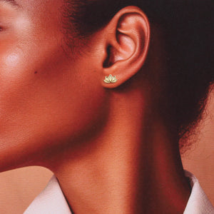 TRANQUILITY - GOLD LOTUS FLOWER EARRINGS