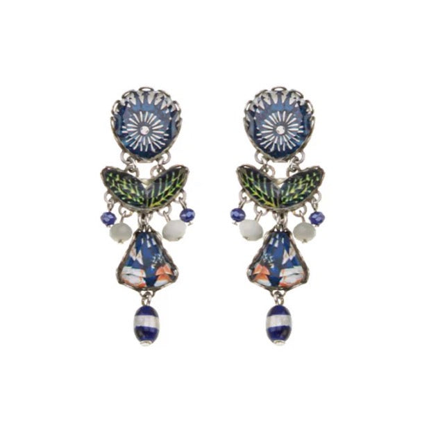 APHRODITE SMALL BLUE EARRINGS - BLUE DOMES SET