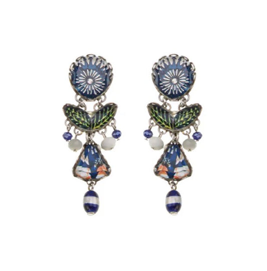 APHRODITE SMALL BLUE EARRINGS - BLUE DOMES SET