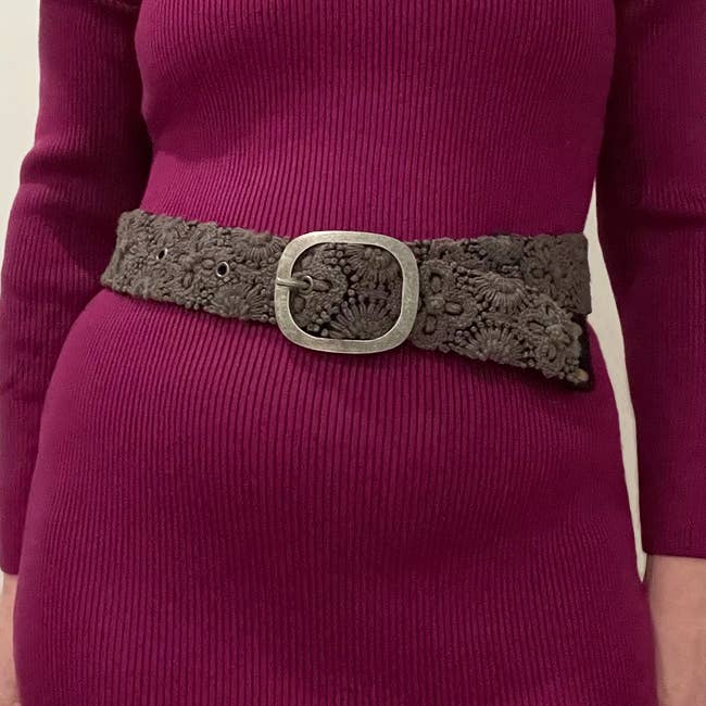 EMBROIDERED WOOL BELT - MIDNIGHT OASIS