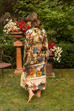 Load image into Gallery viewer, LONG DUSTER ROBE - STAY GOLD FLORAL w/ Rabbit &amp; Bees
