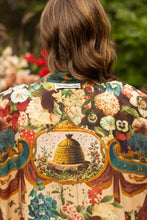 Load image into Gallery viewer, LONG DUSTER ROBE - STAY GOLD FLORAL w/ Rabbit &amp; Bees
