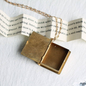 LOVE STORY LOCKET BOOK NECKLACE