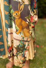 Load image into Gallery viewer, LONG DUSTER ROBE - STAY GOLD FLORAL w/ Rabbit &amp; Bees
