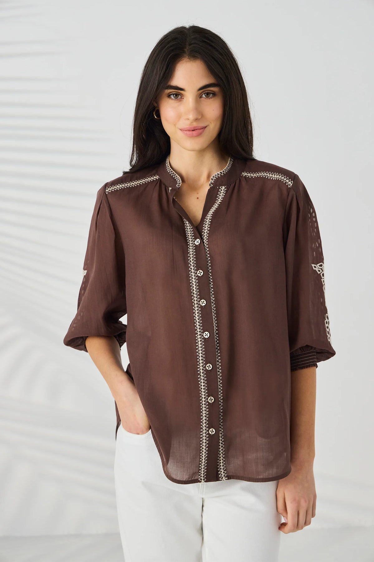 CHLOE SHIRT - COCOA