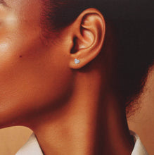 Load image into Gallery viewer, NUTCRACKER DIAMOND CUT SILVER HEART EARRINGS