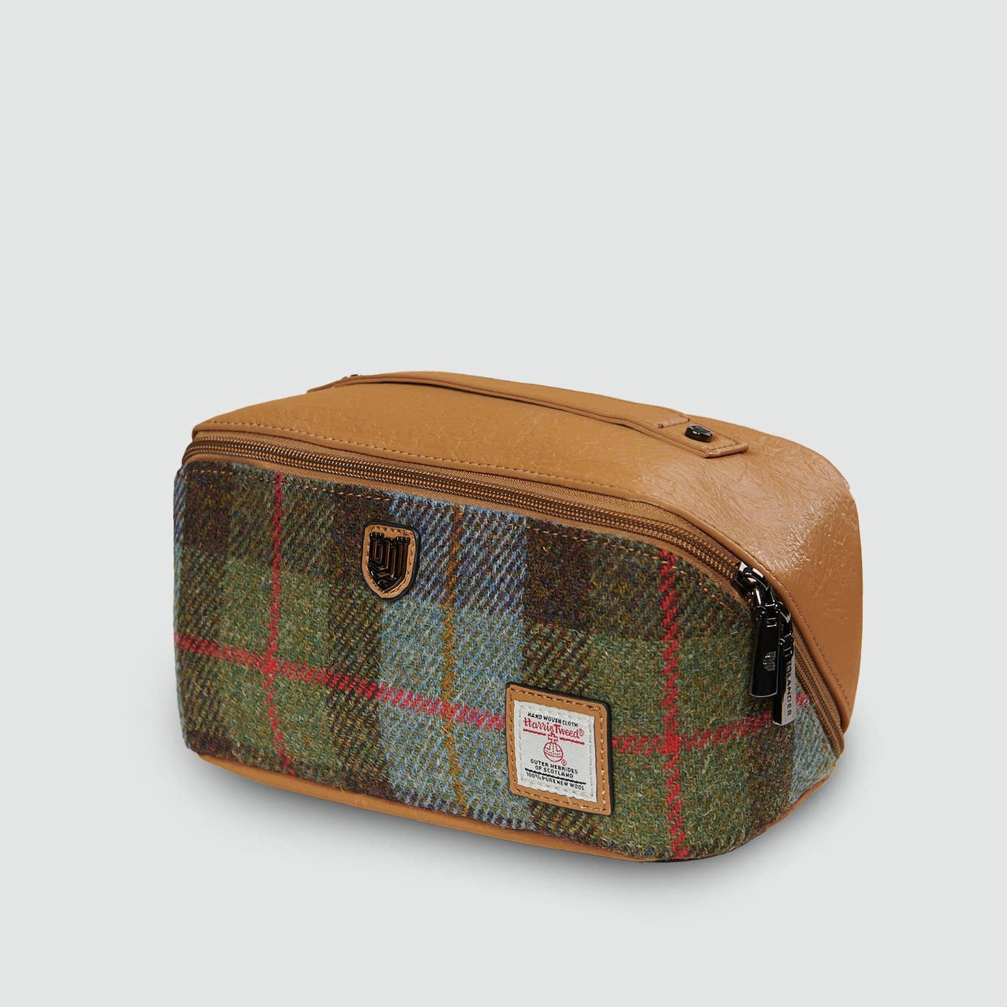Toiletry Bag: Chestnut-Blue Tartan