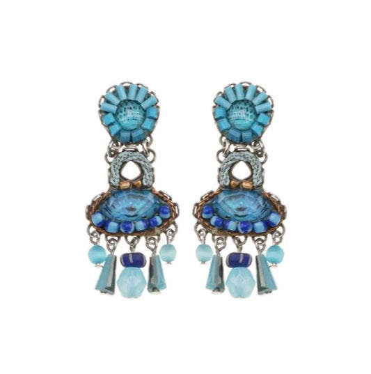HORIZON BLUE BEADED EARRINGS - BLUE BAYOU SET