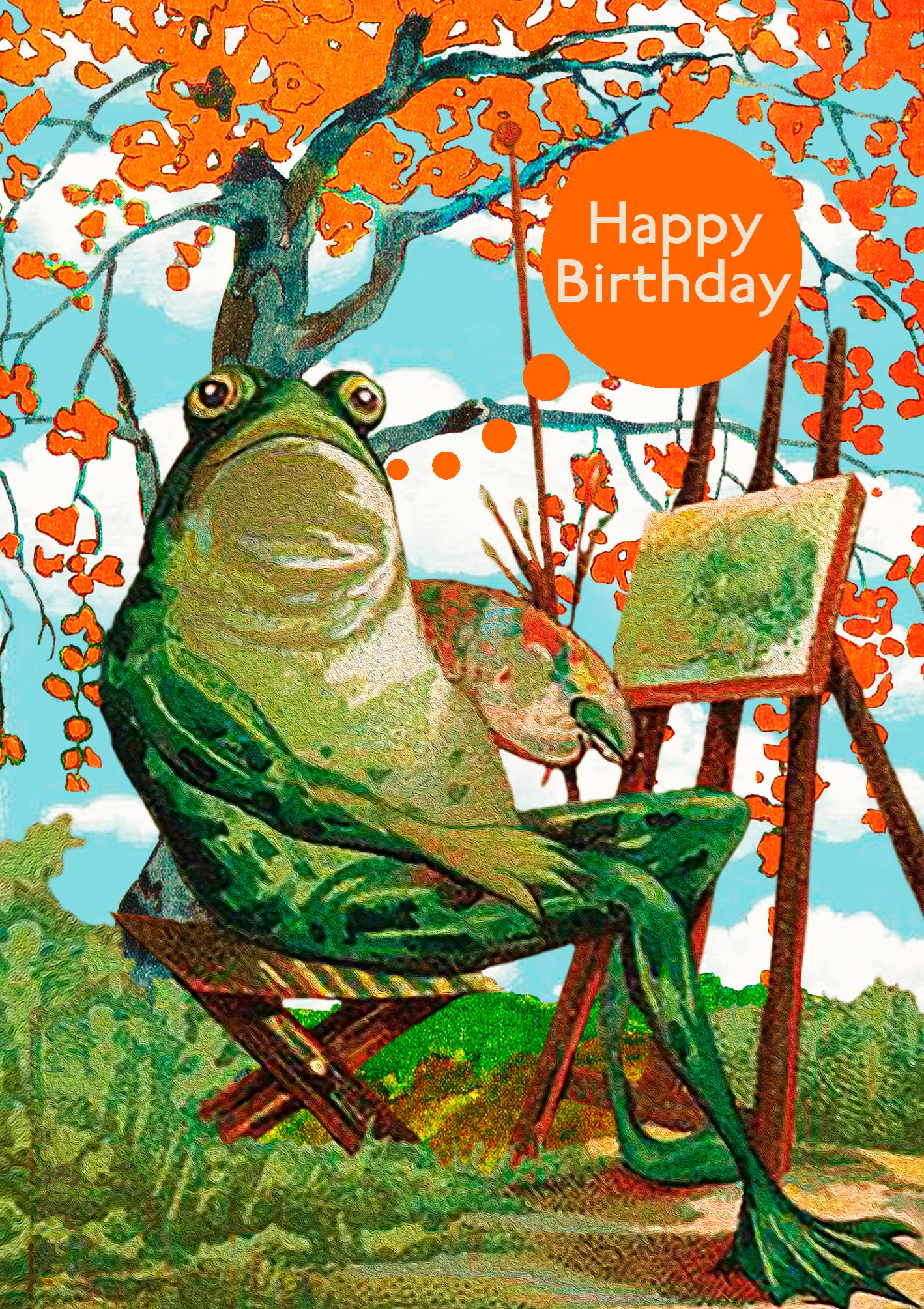 BIRTHDAY CARD - FROGGIE NICE PAINTER