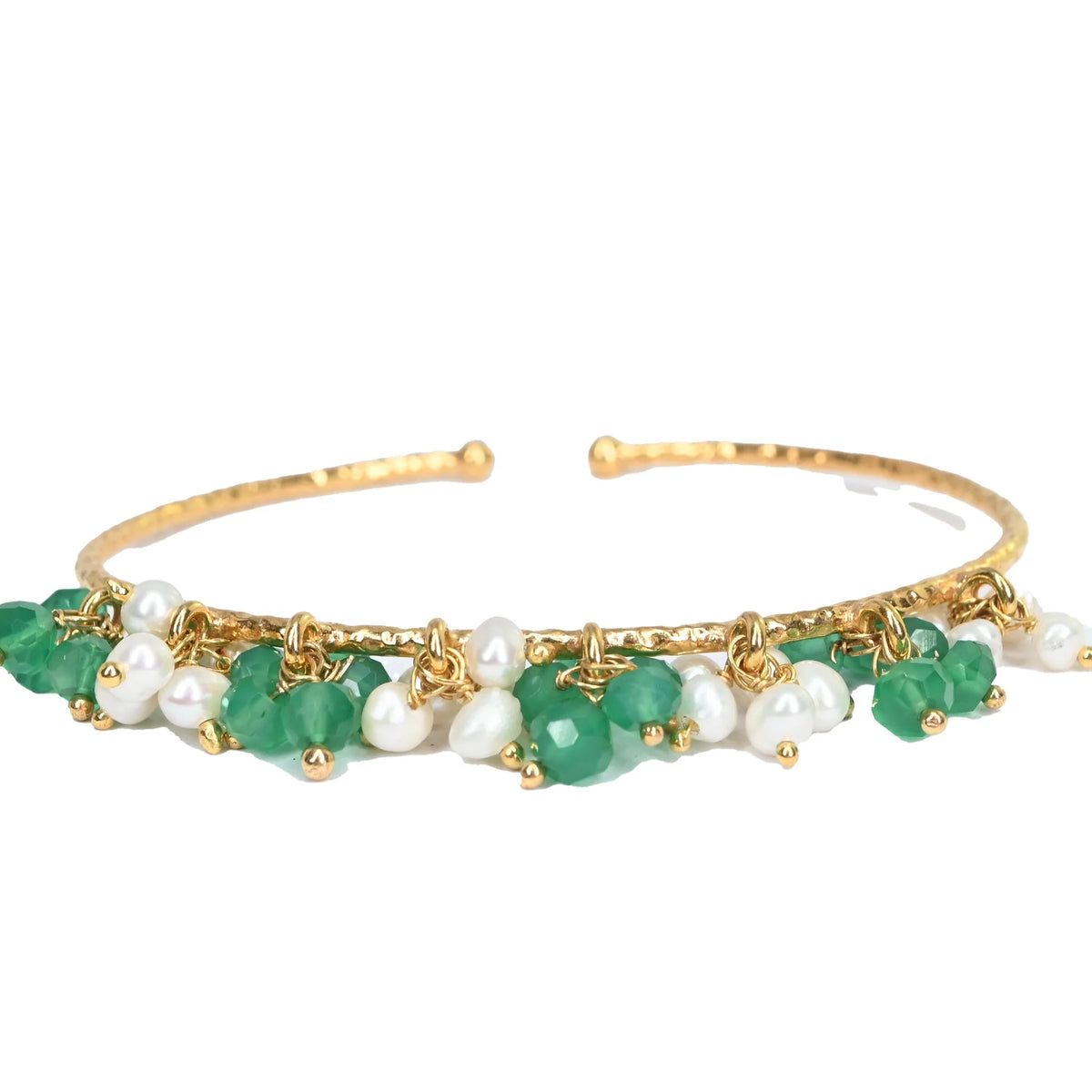 CUFF BANGLE - GOLD PLATED GEMSTONES
