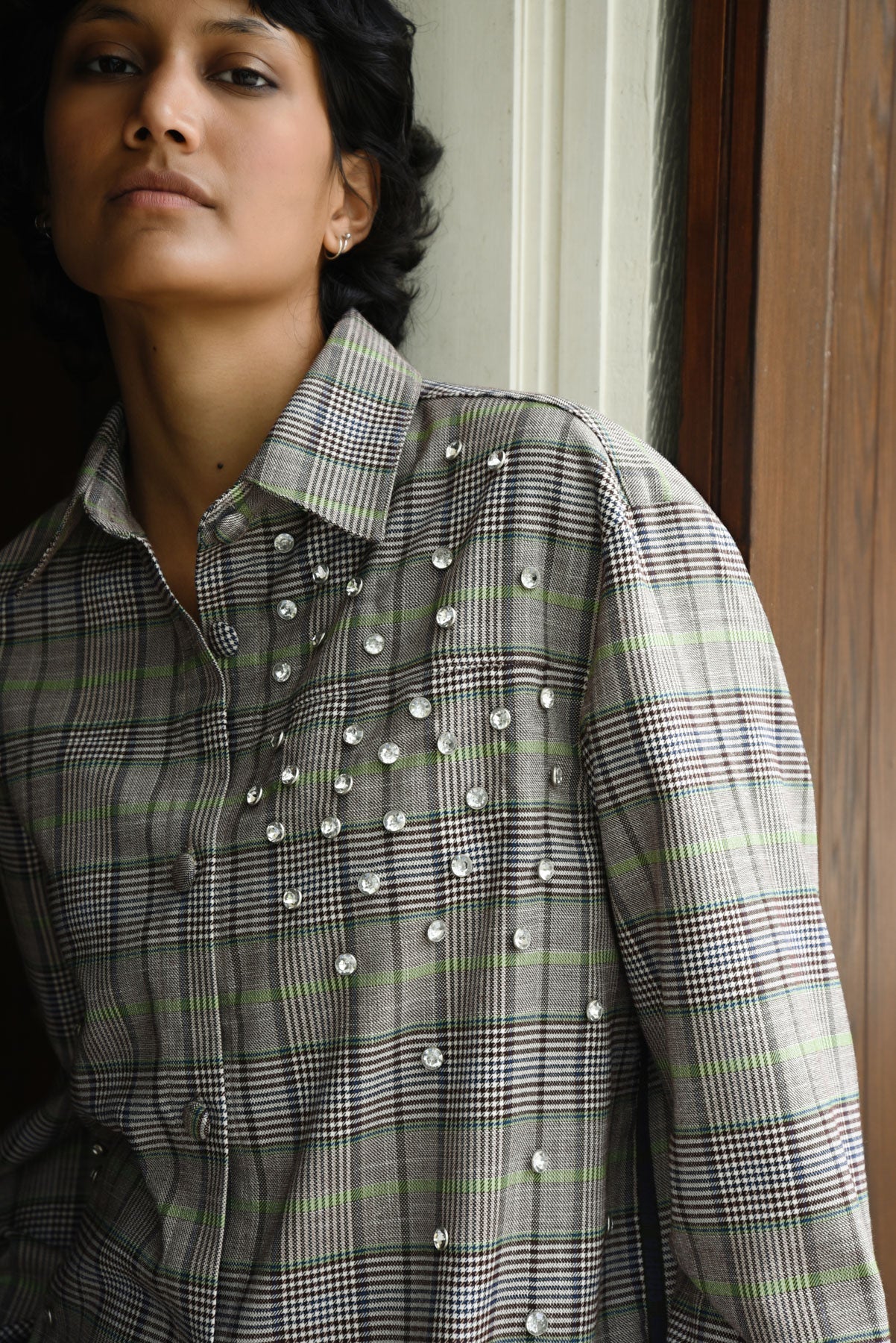 DIAMONDS FOR DAYS SHIRT - GREEN CHECK