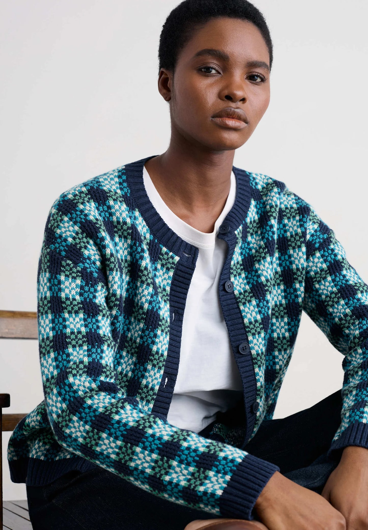LENSA CARDIGAN - CIRCLET MARITIME EMULSION