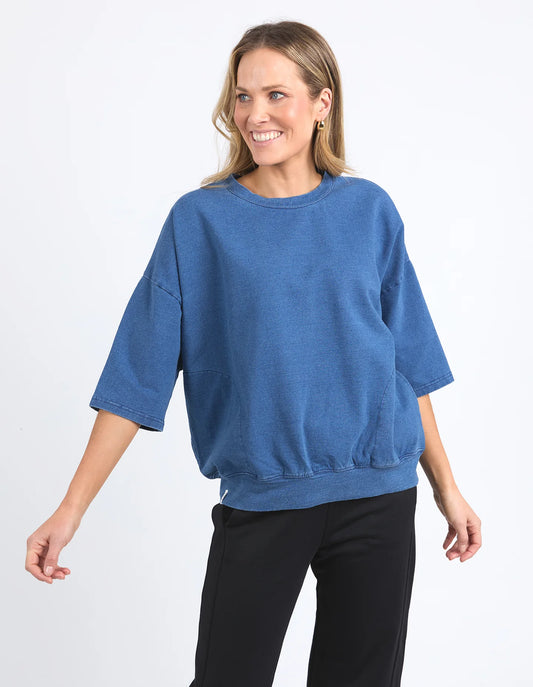 MAZIE SWEAT - DENIM LOOK