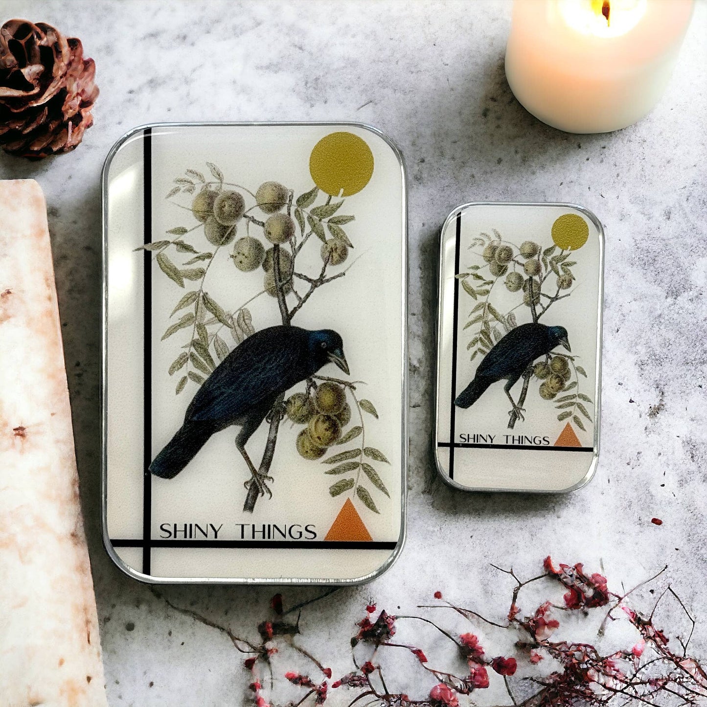 CROW SHINY THINGS TIN - LARGE