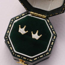 Load image into Gallery viewer, FAIRY WITH GOLD CRYSTAL STUD EARRINGS