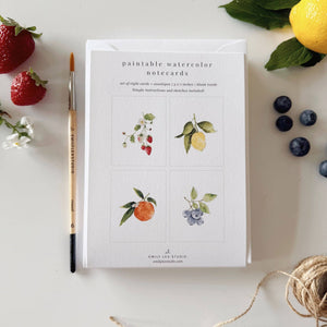 FRUIT PAINTABLE NOTECARDS